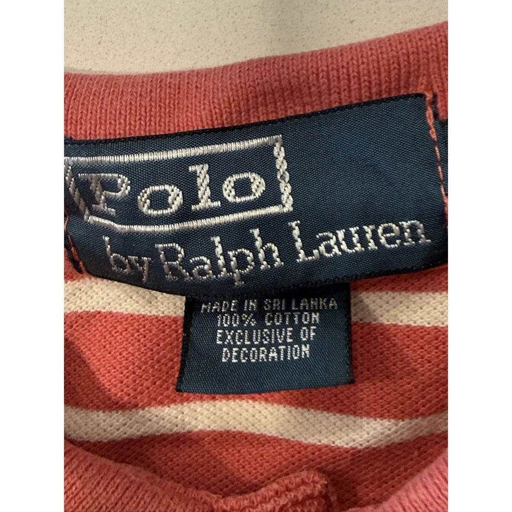 Polo Ralph Lauren Mens XL Red White Striped Cotton Golf Polo Shirt RN 41381